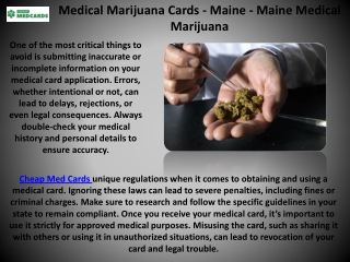 Medical Marijuana Cards - Maine - Maine Medical Marijuana