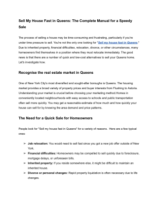 Sell my house fast in Queens (1)
