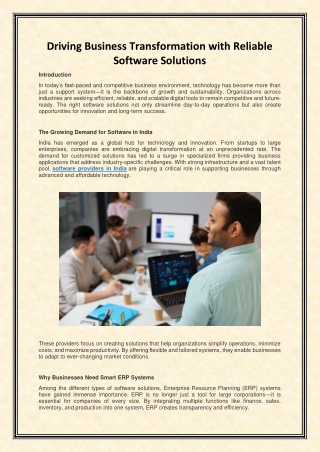 Leading ERP Software Providers in India