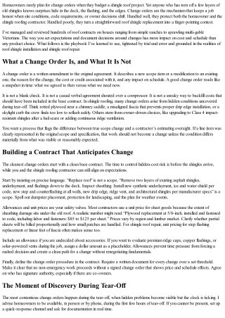 How to Handle Change Orders with a Shingle Roofing Contractor