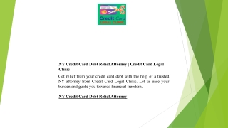 NY Credit Card Debt Relief Attorney  Credit Card Legal Clinic