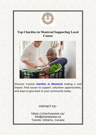 Top Charities in Montreal Supporting Local Causes