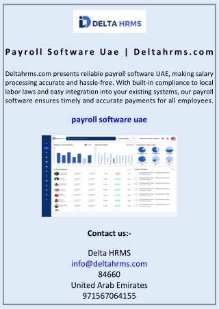Payroll Software Uae Deltahrms.com