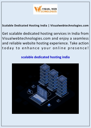 Scalable Dedicated Hosting India Visualwebtechnologies.com