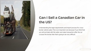 Can I Sell A Canadian Car In The Us
