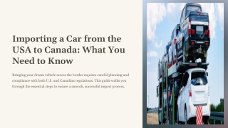 Import Car From Usa To Canada