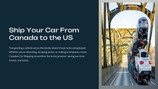 Ship My Car From Canada To Us