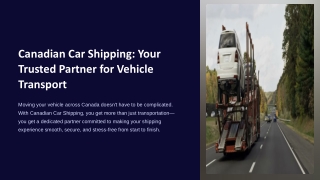 Car Service In Canada