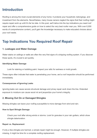 Top Indications You Required Roof Repair: How to Choose the Best Roofer Near You