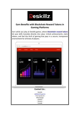 Earn Benefits with Blockchain Reward Tokens in Gaming Platforms