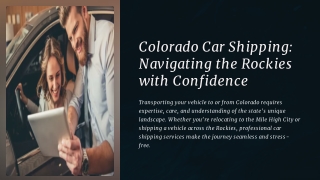 Colorado Car Shipping
