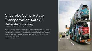 Chevrolet Camaro Auto Transportation