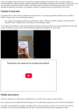 Comment Fabriquer une Caisse en Bois pour Vin ?