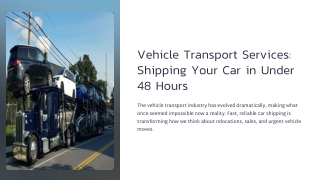 vehicle transport services