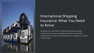 International Shipping