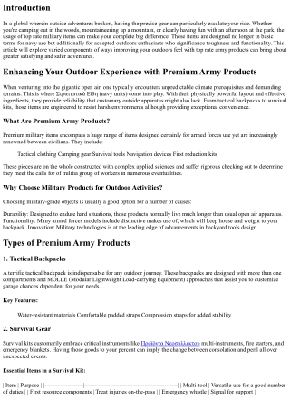 From Tactical Boots Up to Assault Packs