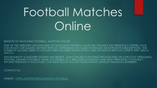 Football Matches Online