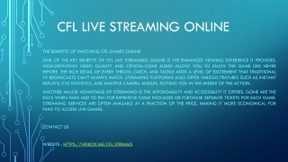 CFL Live Streaming Online