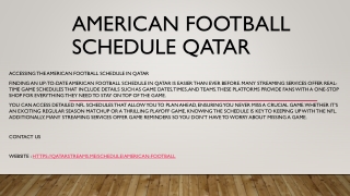 American football schedule Qatar