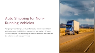 Auto Shipping for Non-Running Vehicles