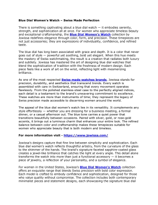 Blue Dial Women's Watch – Swiss Made Perfection