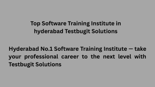 Top Software Training Institute in hyderabad Testbugit Solutions