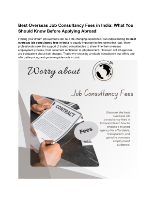 Best Overseas Job Consultancy Fees in India_ What You Should Know Before Applying Abroad