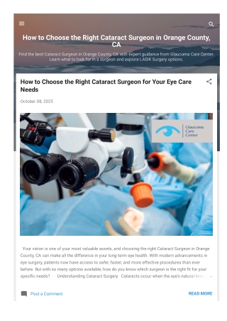 Cataract Surgeon in Orange County, CA