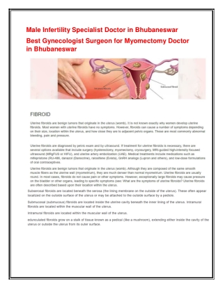 Male Infertility Specialist Doctor in Bhubaneswar