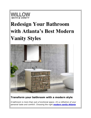 Redesign Your Bathroom with Atlanta’s Best Modern Vanity Styles