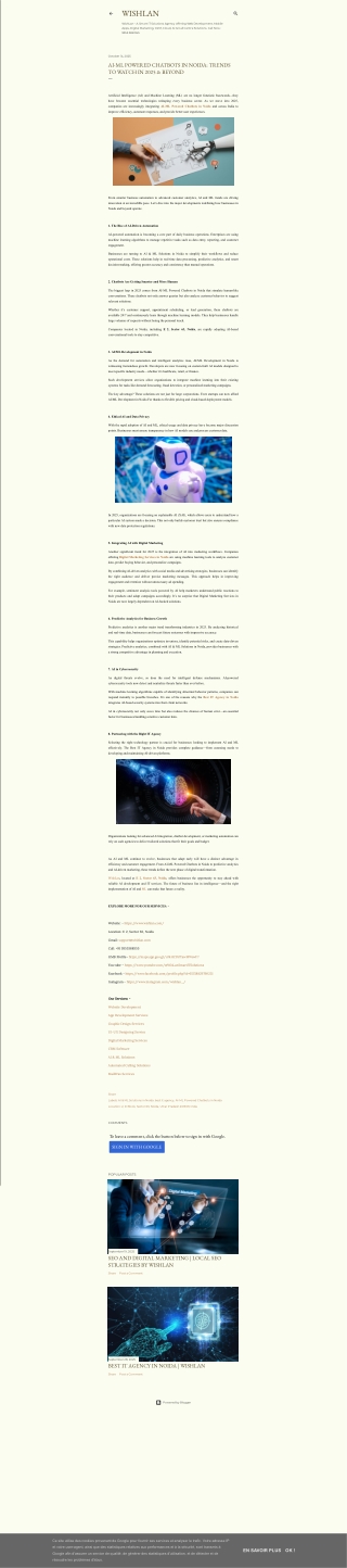 AI-ML Powered Chatbots in Noida: Trends to Watch in 2025 & Beyond