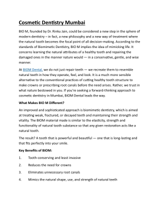 Cosmetic Dentistry Mumbai