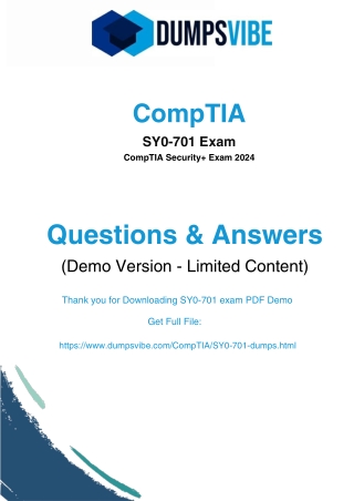 Latest CompTIA SY0-701 Security  Study Material 2025 – Guaranteed Success
