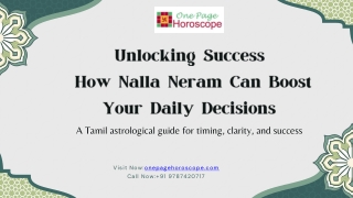 Unlocking Success How Nalla Neram Can Boost Your Daily Decisions
