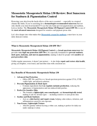Mesoestetic Mesoprotech Melan 130 Pigment Control SPF 50  | Mesoestetic Cream fo