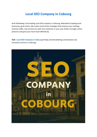 Local SEO Company in Cobourg