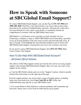 How Do I Contact the SBCGlobal Support Team by Phone?