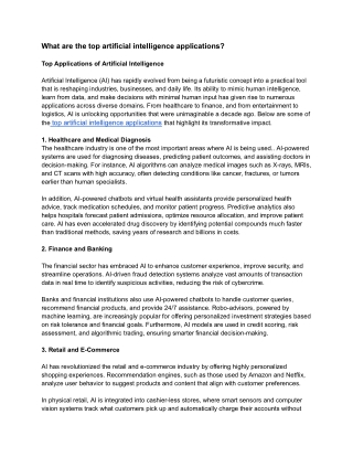 What are the top artificial intelligence applications_