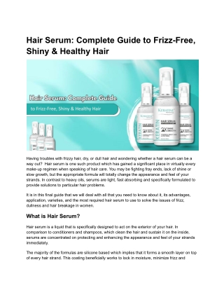 Hair Serum Complete Guide to Frizz-Free, Shiny & Healthy Hair