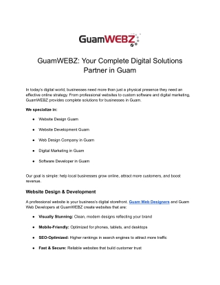 GuamWEBZ: Web Design, Development & Digital Marketing in Guam