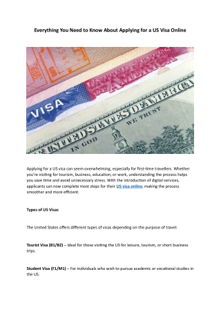 Everything You Need to Know About Applying for a US Visa Online