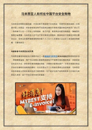马来西亚人如何在中国平台安全购物