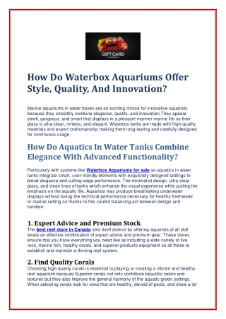 How Do Waterbox Aquariums Offer Style Quality And Innovation (1)