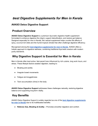 Best Digestive Supplements for Men in kerala