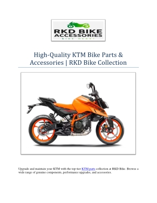 High Quality KTM Bike Parts & Accessories | RKD Bike Collection