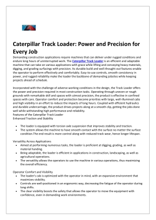 Caterpillar Track Loader