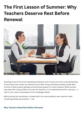 A Trusted BriThe First Lesson of Summer Why Teachers Deserve Rest Before Renewal