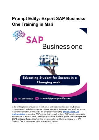SAP Business One in Mali