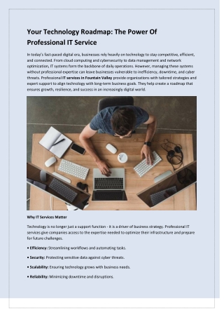 Your Technology Roadmap: The Power Of Professional IT Service