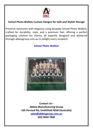 School Photo Wallets Custom Designs for Safe and Stylish Storage